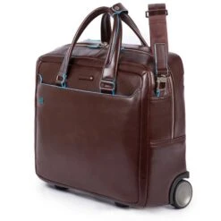 Piquadro Black Square Briefcase With Wheels Brown -Diverse Tassen image 10819