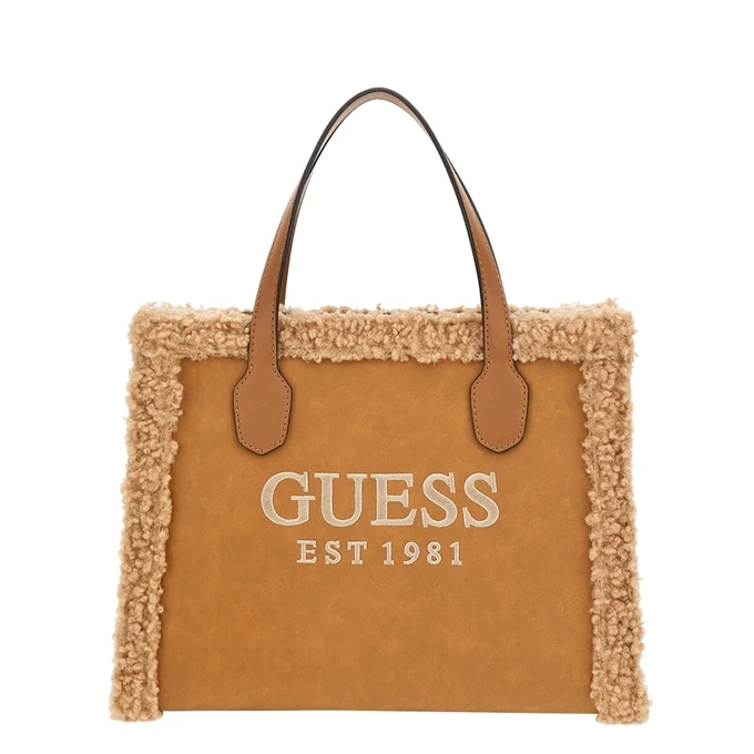 Guess Silvana 2 Compartment Tote Cognac 3 Guess Silvana 2 Compartment Tote Cognac