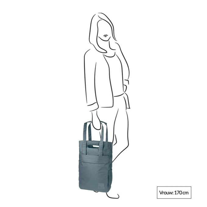 Jack Wolfskin Piccadilly Tote Bag Teal Grey 4 Jack Wolfskin Piccadilly Tote Bag Teal Grey - Afbeelding 2