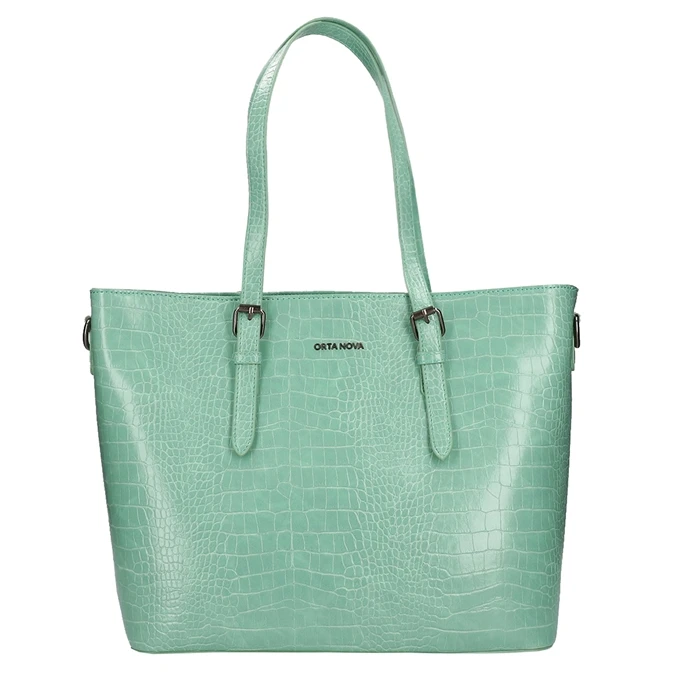 Orta Nova Brescia Shopper Croco Neptune Green 3 Orta Nova Brescia Shopper Croco Neptune Green