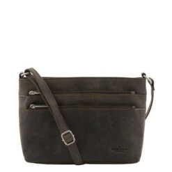 Bear Design Dark Nature Schoudertas Multi Rits Brown