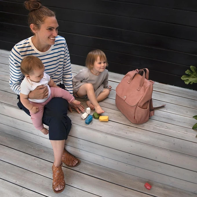 Babymel Robyn Convertible Backpack Faux Leather Dusty Pink 4 Babymel Robyn Convertible Backpack Faux Leather Dusty Pink - Afbeelding 2