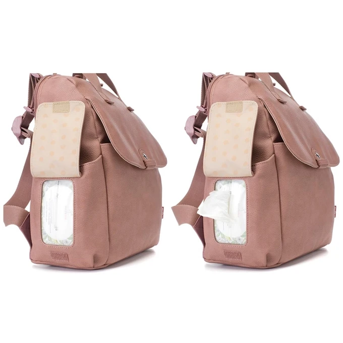 Babymel Robyn Convertible Backpack Faux Leather Dusty Pink 8 Babymel Robyn Convertible Backpack Faux Leather Dusty Pink - Afbeelding 6