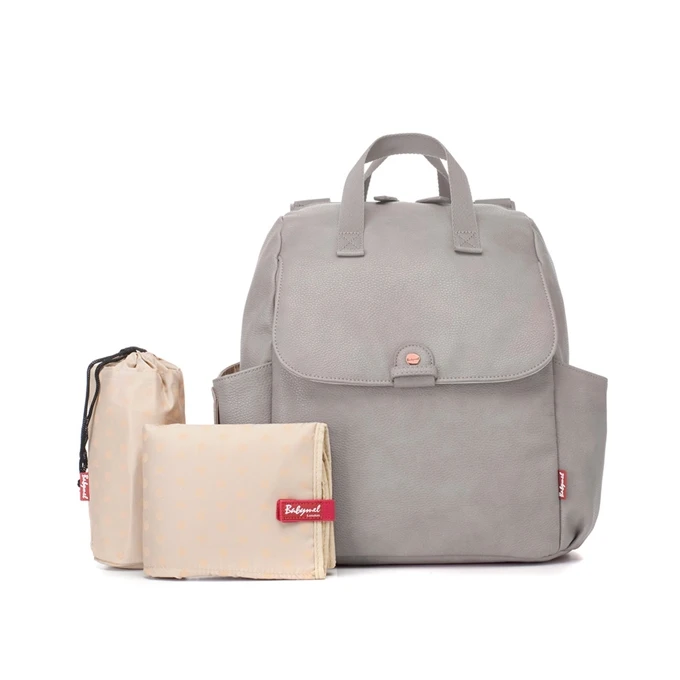 Babymel Robyn Convertible Backpack Faux Leather Pale Grey 7 Babymel Robyn Convertible Backpack Faux Leather Pale Grey - Afbeelding 5