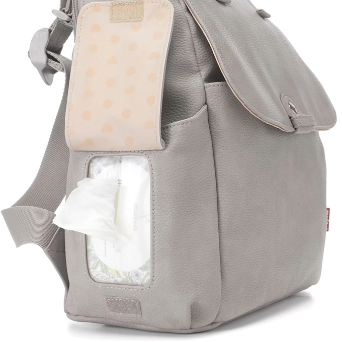Babymel Robyn Convertible Backpack Faux Leather Pale Grey 9 Babymel Robyn Convertible Backpack Faux Leather Pale Grey - Afbeelding 7