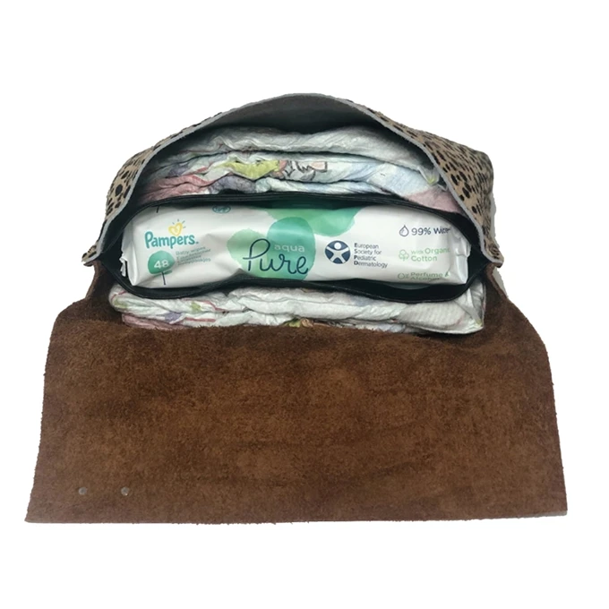 Mozz Luier Etui Camel Croco Baby Cheetah Beige 6 Mozz Luier Etui Camel Croco Baby Cheetah Beige - Afbeelding 4