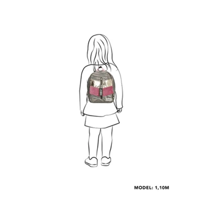 Zebra Trends Girls Rugzak S Velvet Zebra Grey 4 Zebra Trends Girls Rugzak S Velvet Zebra Grey - Afbeelding 2