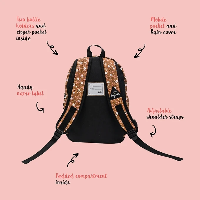 Little Legends Backpack L Vintage Flower 10 Little Legends Backpack L Vintage Flower - Afbeelding 8