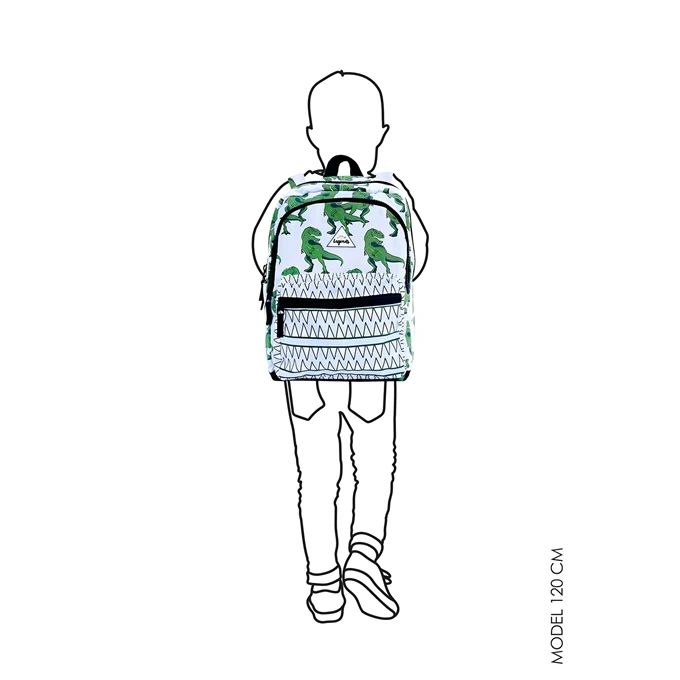 Little Legends Dino Backpack L Groen / Wit 6 Little Legends Dino Backpack L Groen / Wit - Afbeelding 4