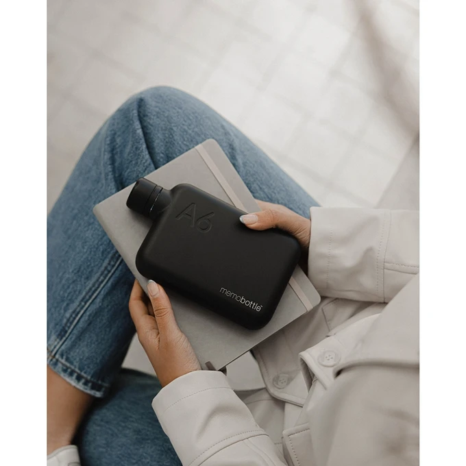 Memobottle A6 Bottle Stainless Steel 500ml Black 4 Memobottle A6 Bottle Stainless Steel 500ml Black - Afbeelding 2