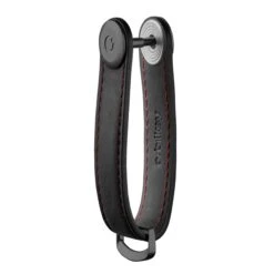 Orbitkey Crazy Horse Leather Key Organiser Obsidian Black/red -Diverse Tassen image 16350