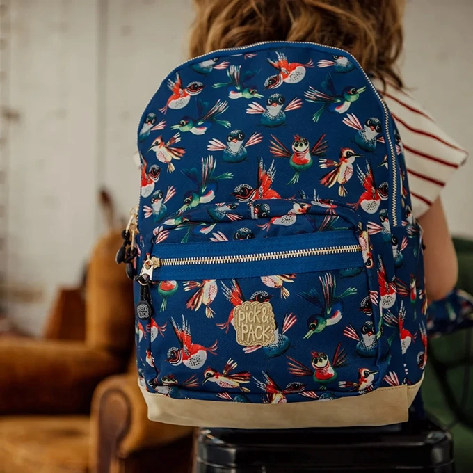 Pick & Pack Birds Backpack M Navy 4 Pick & Pack Birds Backpack M Navy - Afbeelding 2