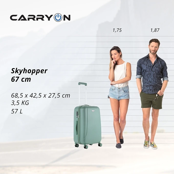 CarryOn Skyhopper 4-Delige Kofferset S/S/M/L Olive 7 CarryOn Skyhopper 4-Delige Kofferset S/S/M/L Olive - Afbeelding 5