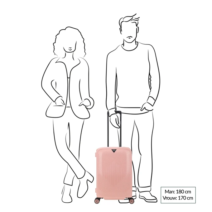 Decent Axiss-Fix 4 Wiel Cabin Trolley 55 Licht Roze 4 Decent Axiss-Fix 4 Wiel Cabin Trolley 55 Licht Roze - Afbeelding 2