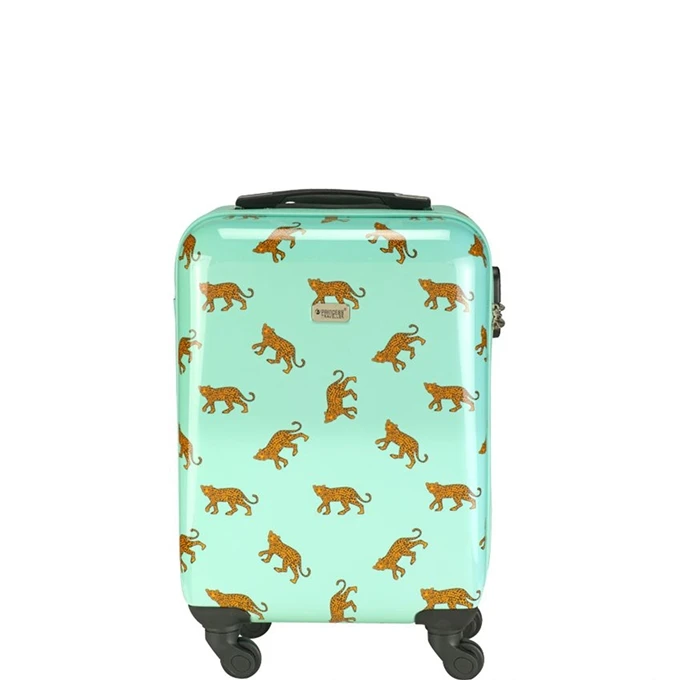 Princess Traveller Trendy Animal Leopard Cabin Trolley S Mint 4 Princess Traveller Trendy Animal Leopard Cabin Trolley S Mint - Afbeelding 2