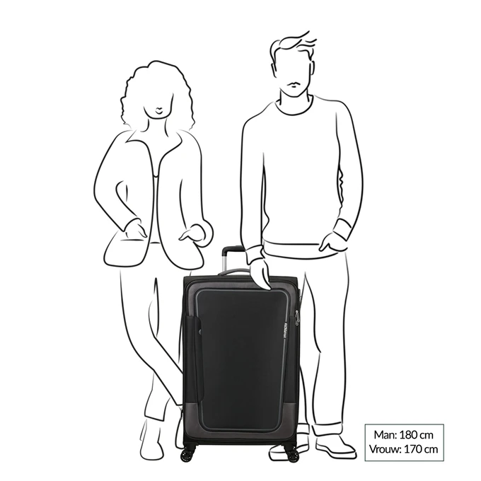 American Tourister Pulsonic Spinner 81 EXP Asphalt Black 4 American Tourister Pulsonic Spinner 81 EXP Asphalt Black - Afbeelding 2